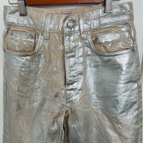 Zara Straight Leg, Cotton, Silver Jeans | 2 - Picture 4 of 16